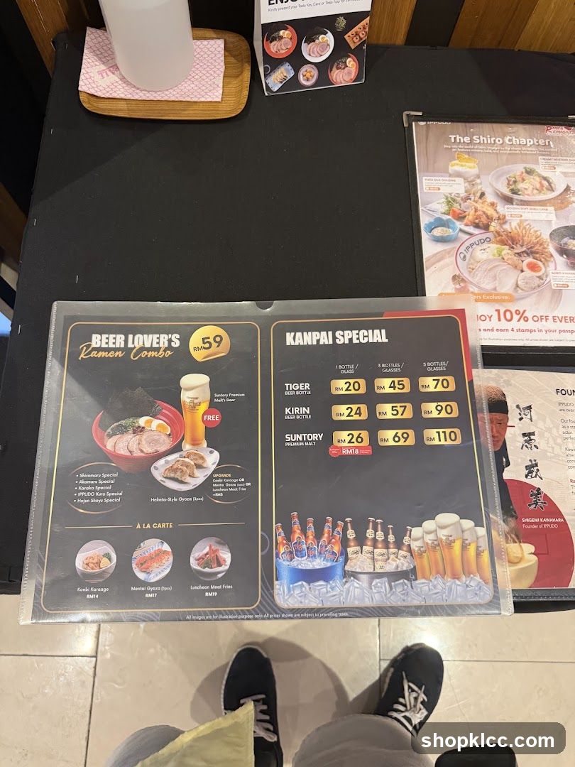 Ramen Restaurant Menu Display