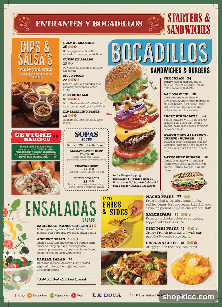 La Boca Menu