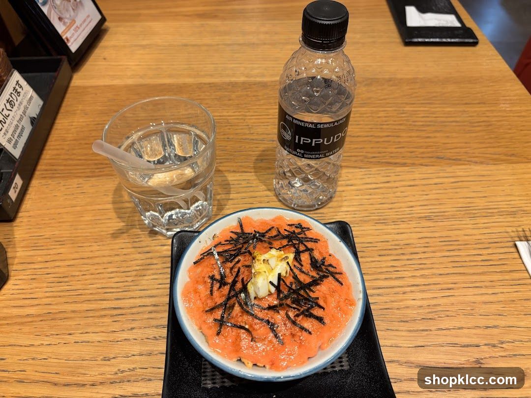 Sashimi Bowl with Water and Bottle