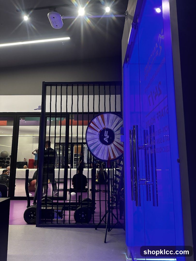 Gym Interior with Prize Wheel