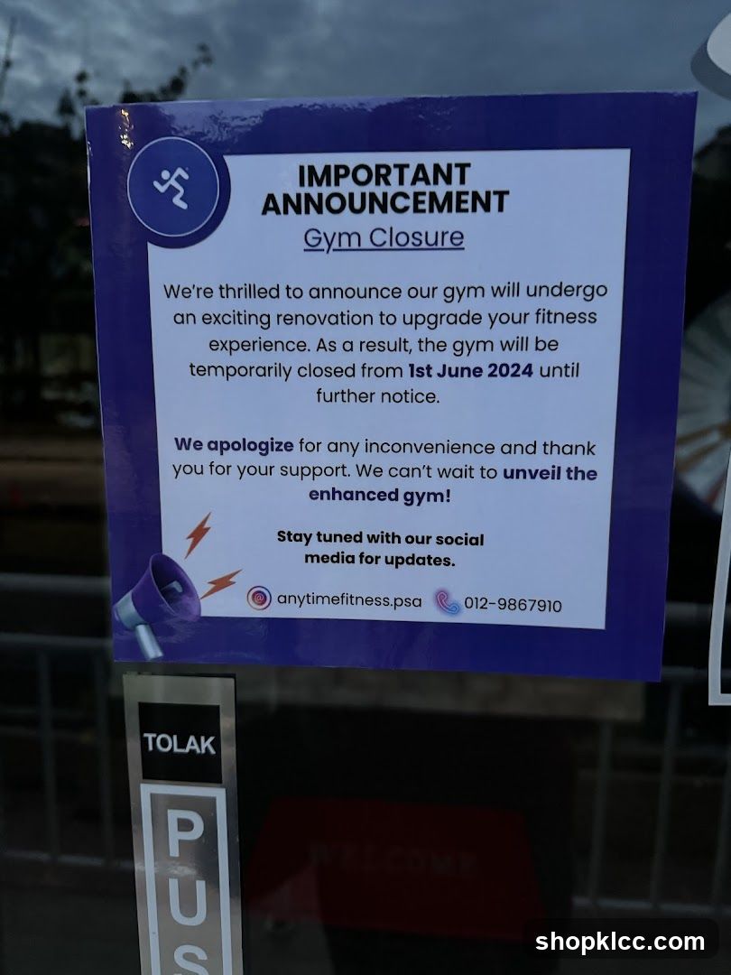 Gym Closure Announcement