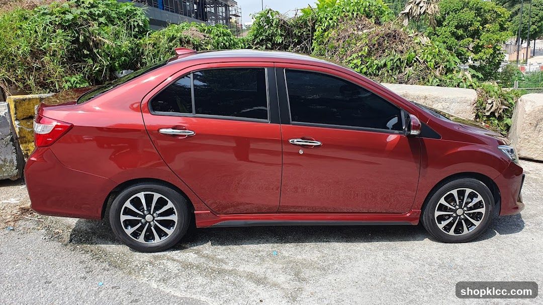 Red Sedan Car Side View