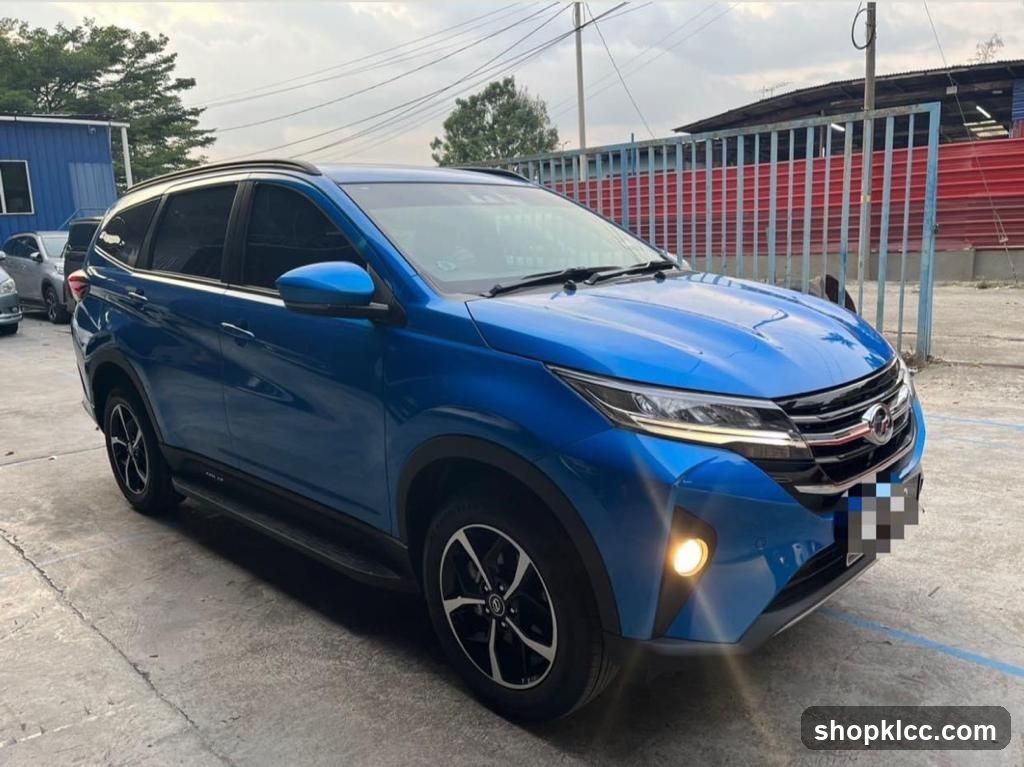 Blue SUV parked outside