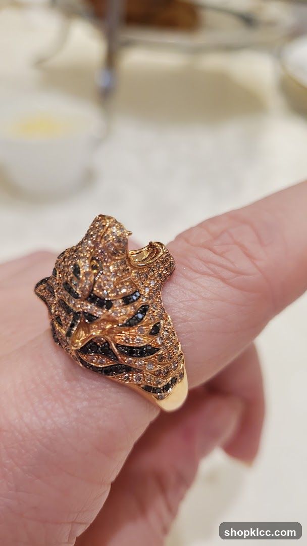 Tiger Ring on Finger
