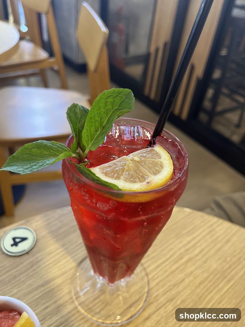 Red Lemonade with Mint and Lemon Slice