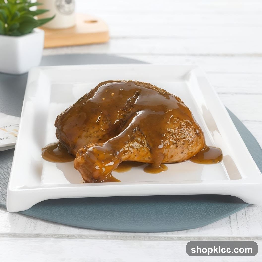 Sauced Chicken on White Plate