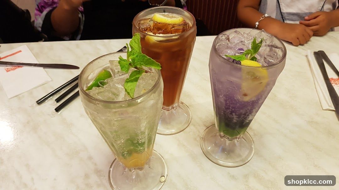 Three Cold Drinks on a Table