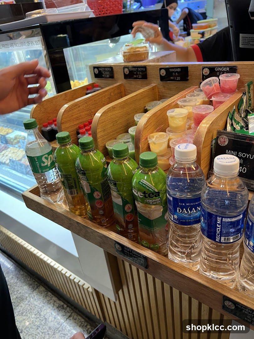 Bottled Drinks and Condiments Display