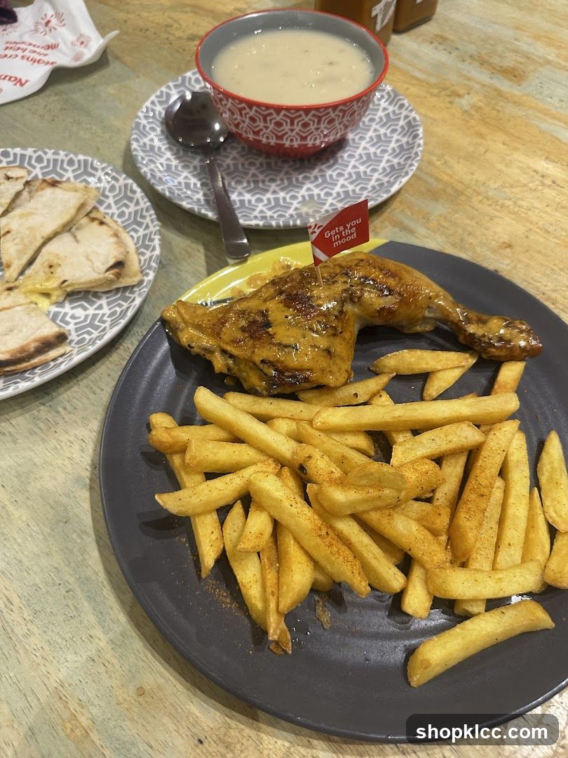 Chicken Meal with Fries and Soup