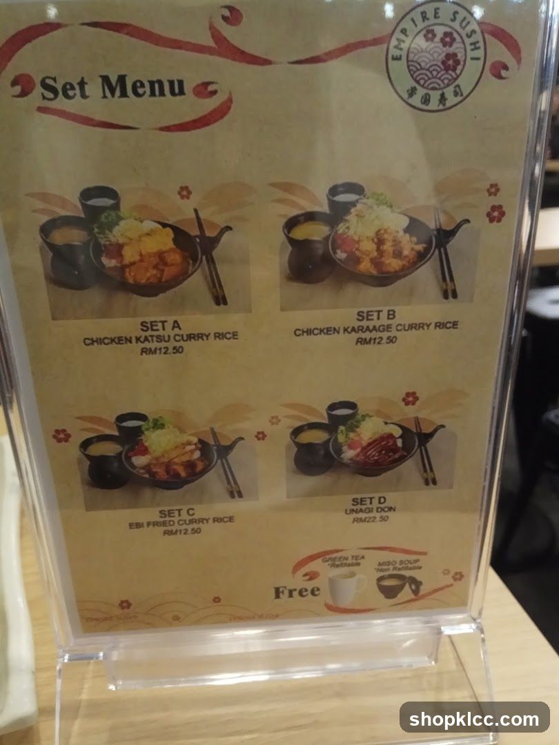 Empire Sushi Set Menu