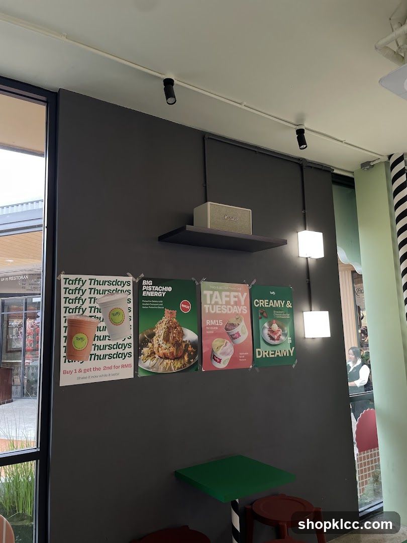Promotional posters on a wall