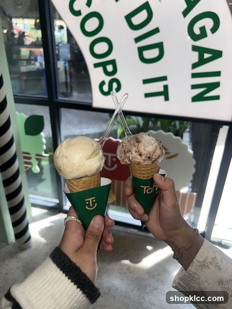 Two ice cream cones
