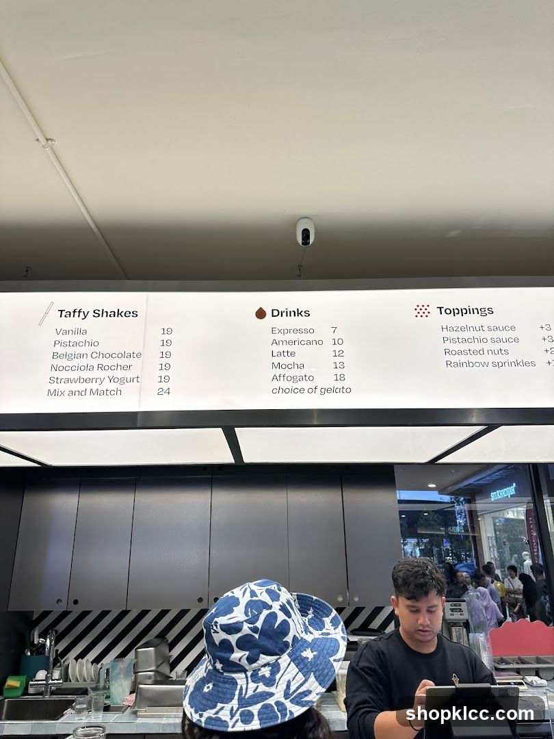 Taffy Shakes, Drinks, and Toppings Menu