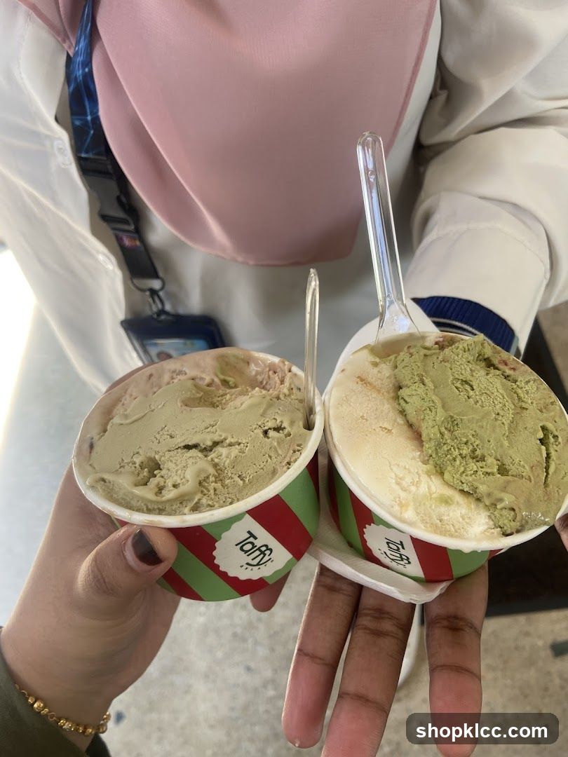 Two cups of ice cream