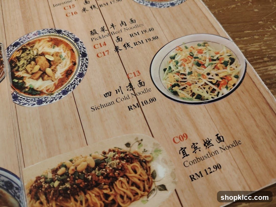 Noodle Menu Page