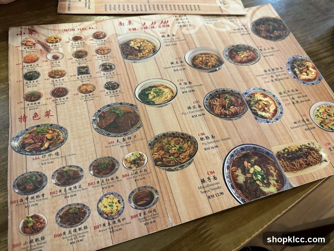 Noodle Menu
