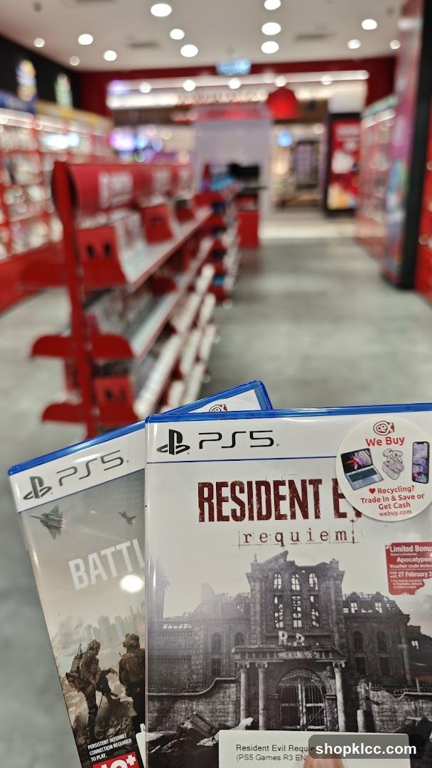 Video Game Store Interior with PS5 Games
