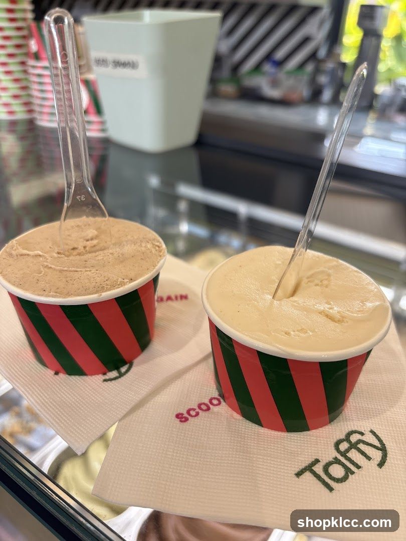 Two cups of ice cream