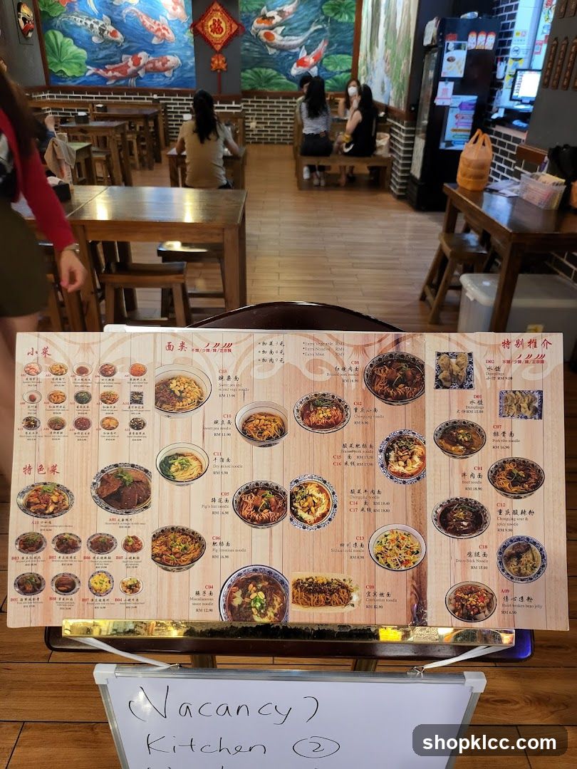 Restaurant Interior with Menu Display