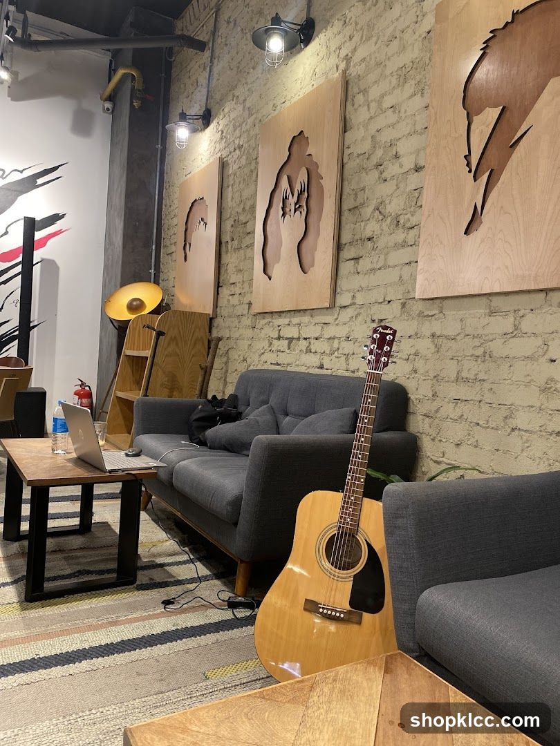 Cozy Seating Area with Guitar