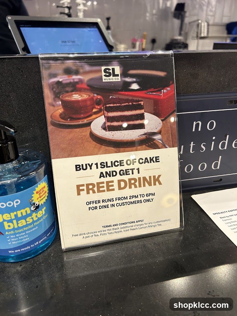 Buy 1 Slice of Cake and Get 1 Free Drink