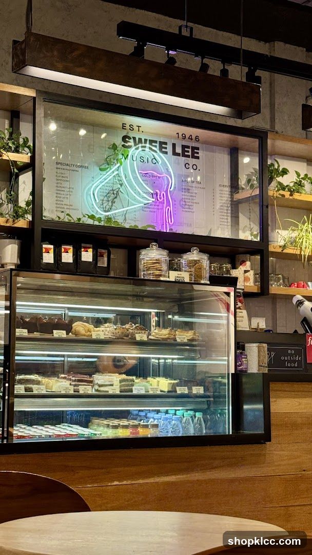 Cafe Interior with Desserts and Drinks