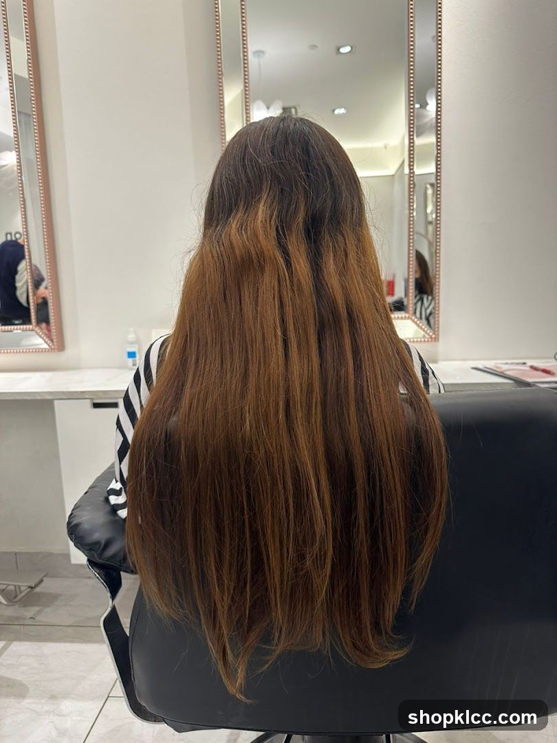 Woman's long brown hair