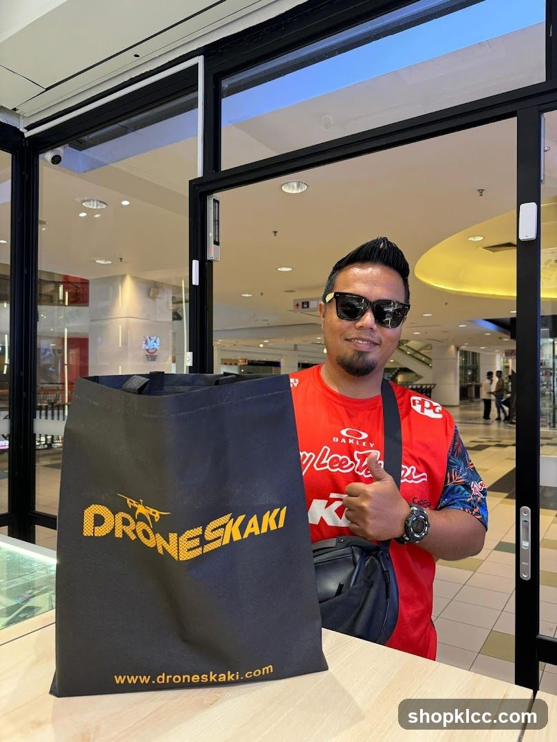 Man with Drone Shopping Bag
