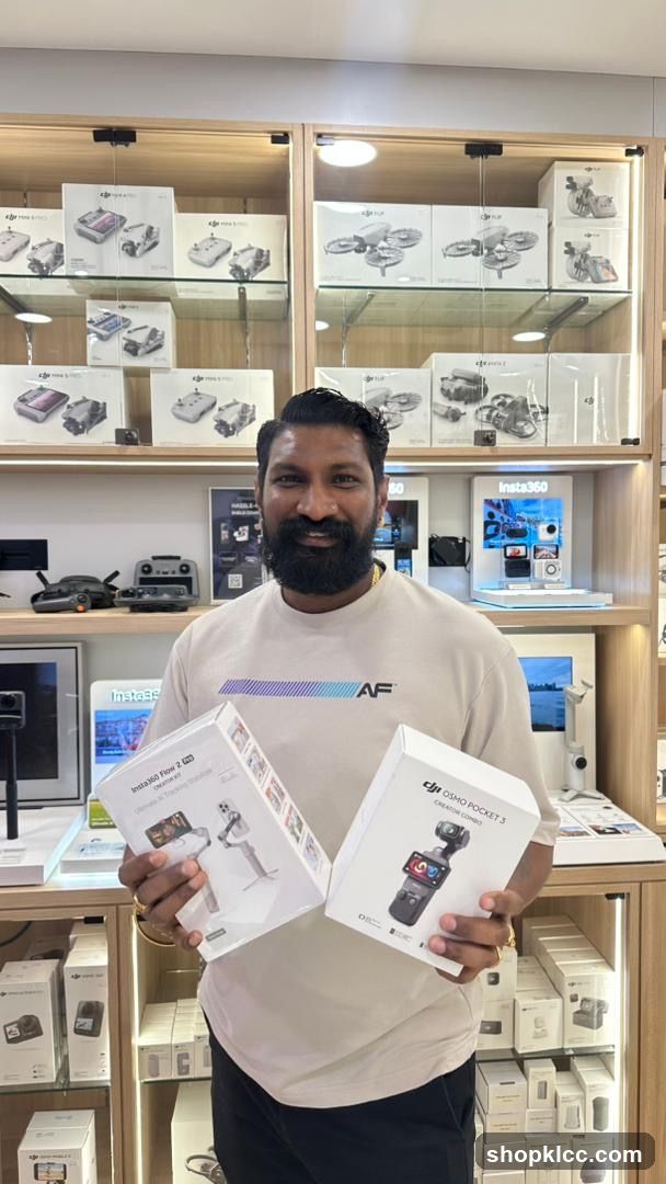 DJI Store Interior with Staff Holding Products