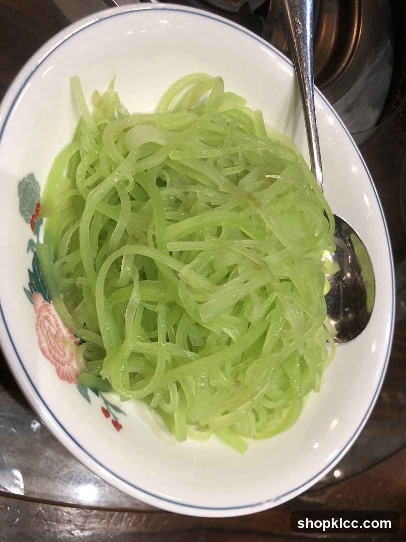 Bowl of stir-fried green vegetables