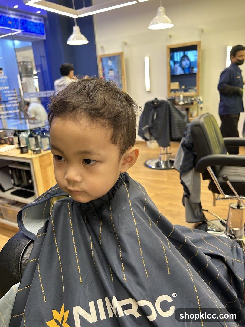 Child getting a haircut