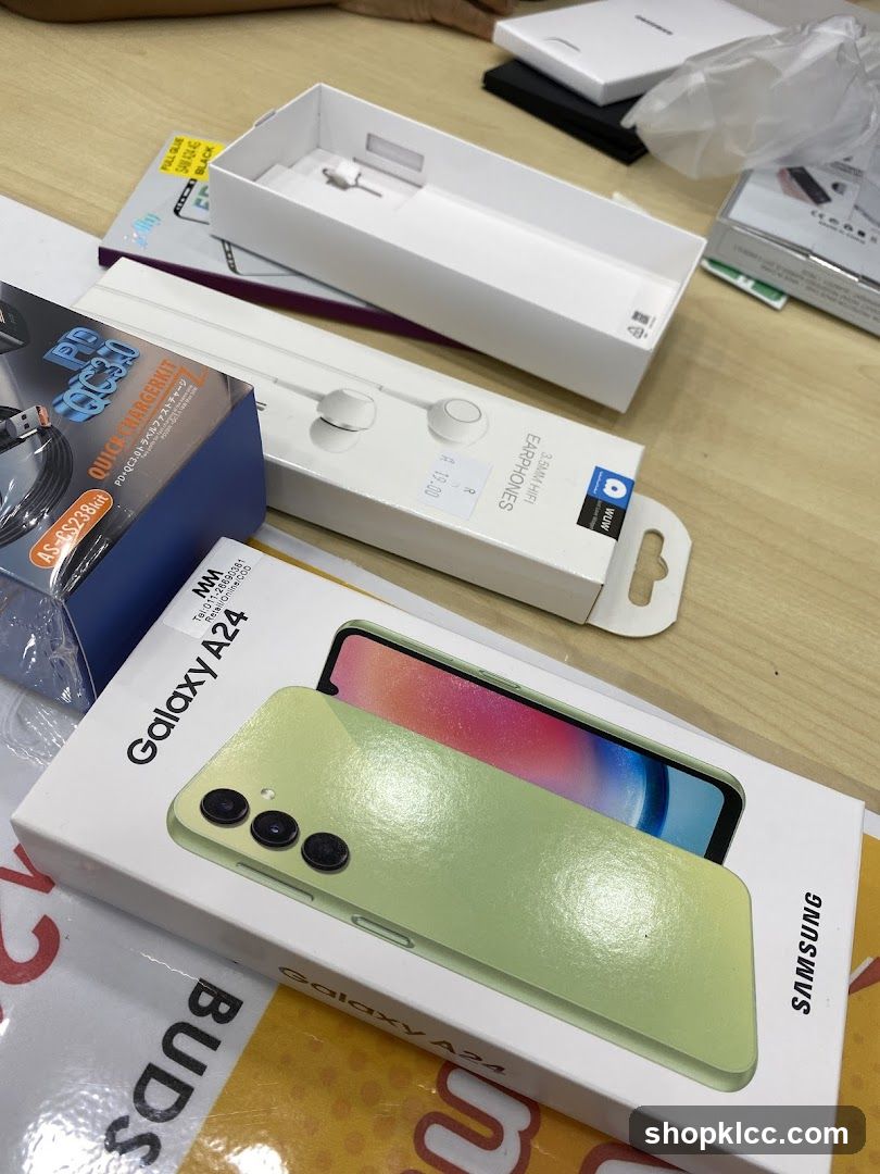 Samsung Galaxy A24 and accessories