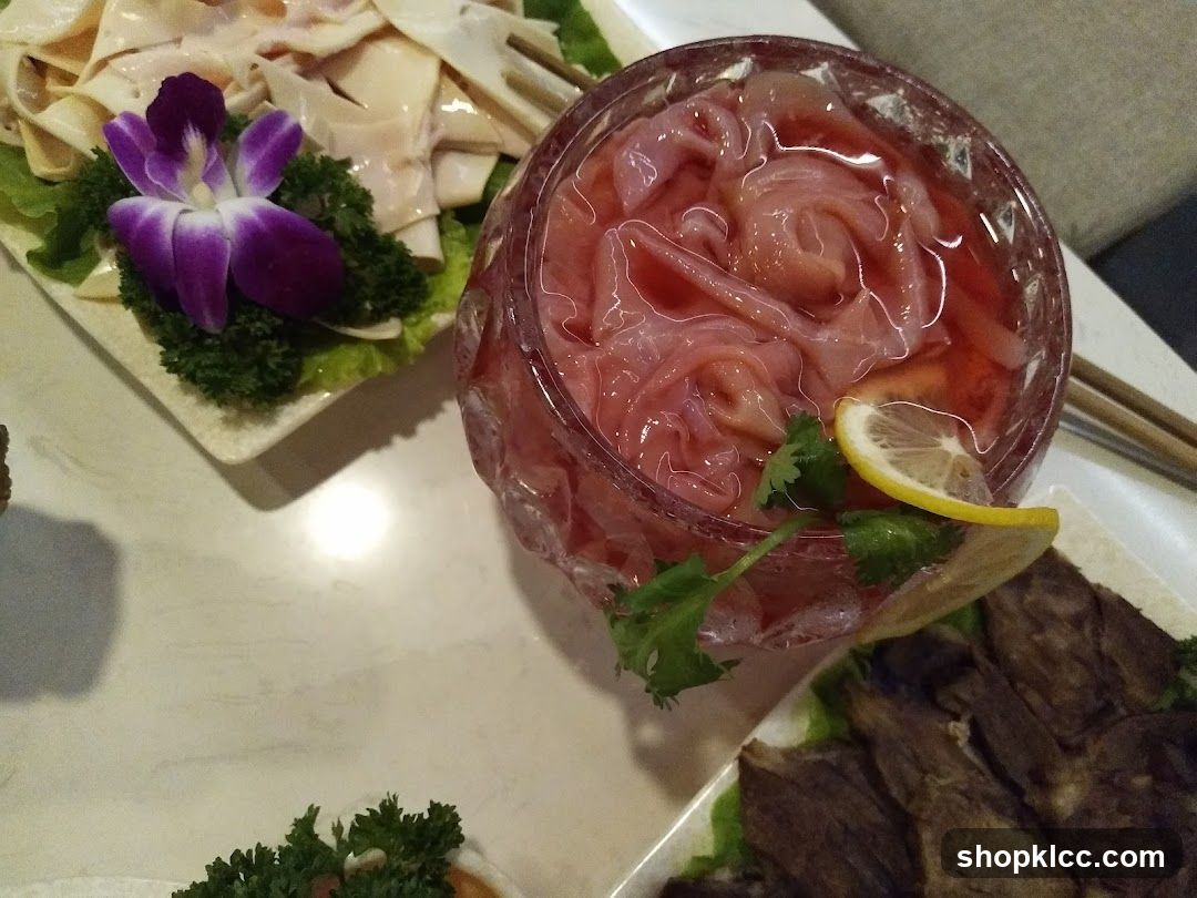 Dining Table with Raw Meat and Drink
