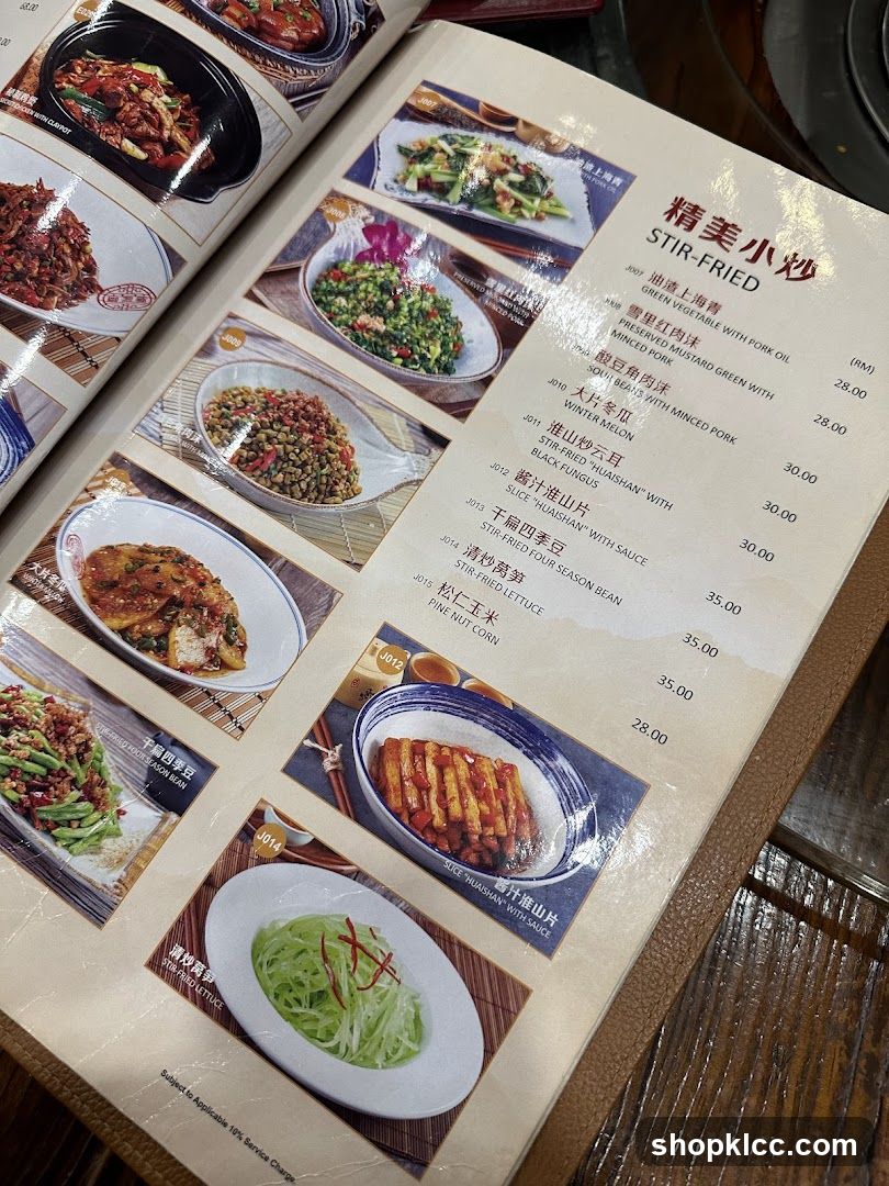 Stir-Fried Menu Page
