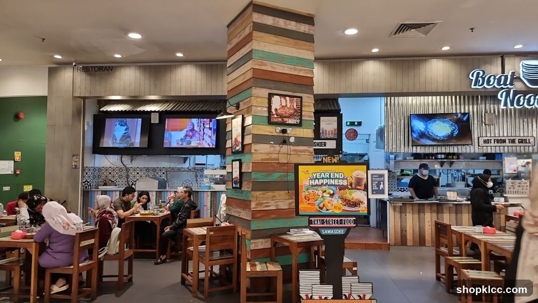 Restaurant Interior with Thai Street Food