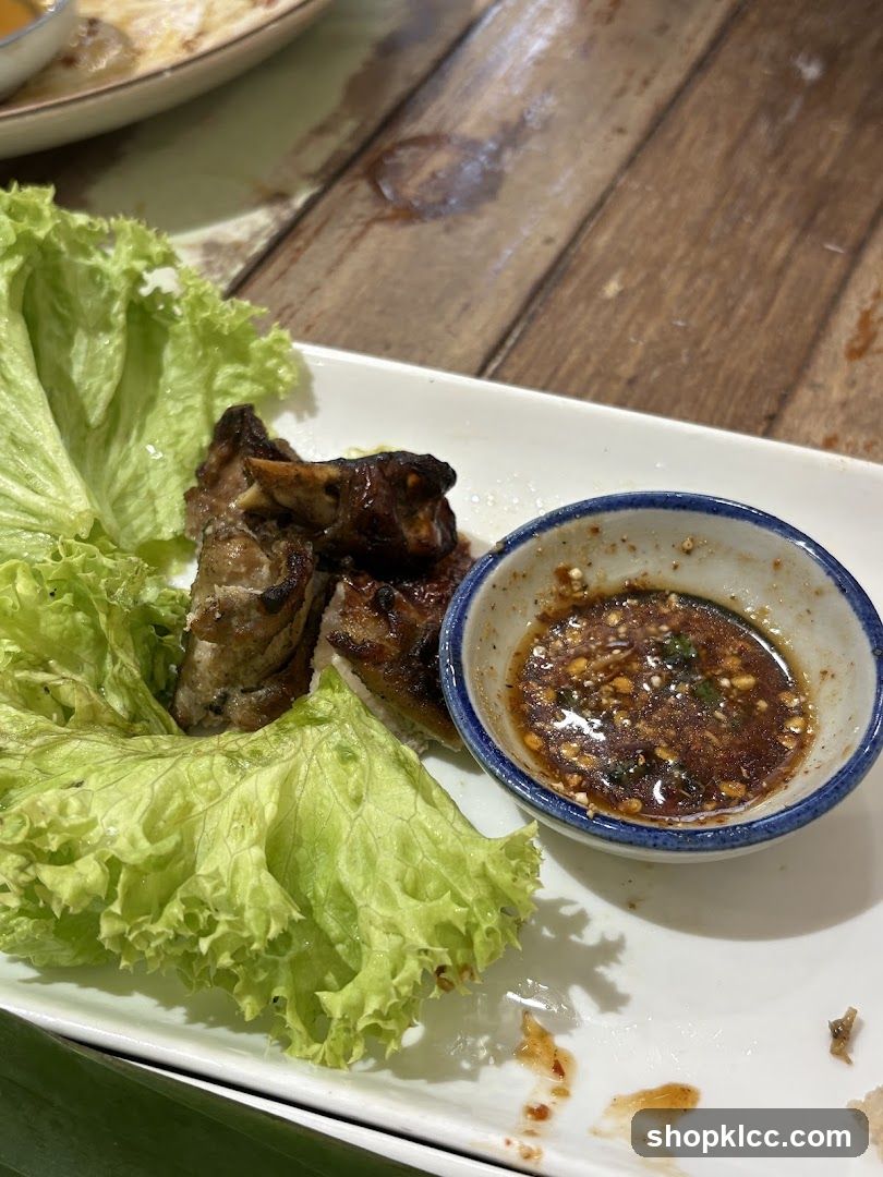 Grilled Meat with Lettuce and Dipping Sauce