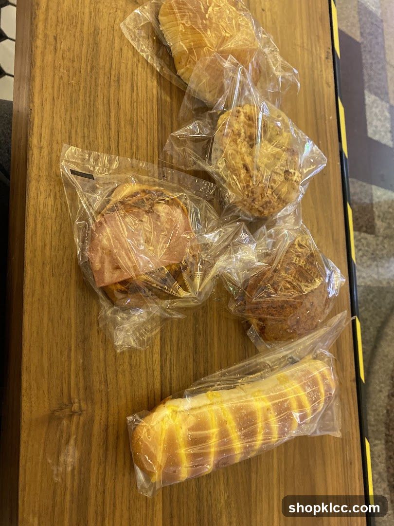 Packaged Bread Items on Table