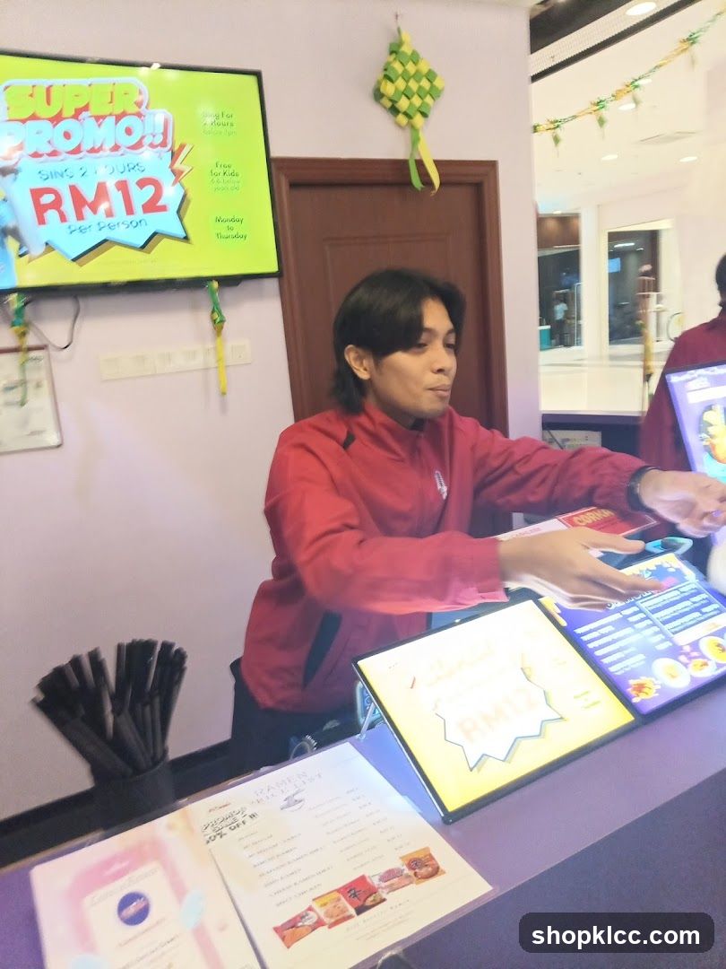 Staff at Counter with Promotions