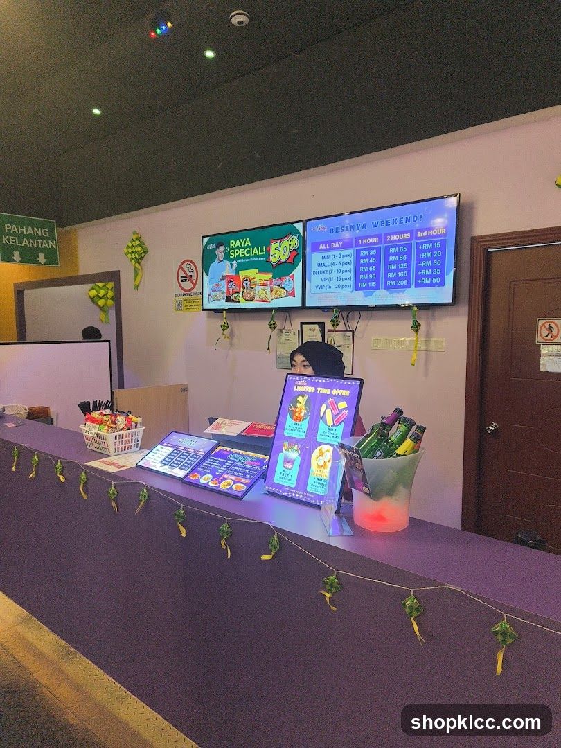 Counter with promotional displays