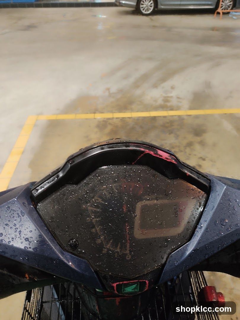 Motorcycle Dashboard in Rain