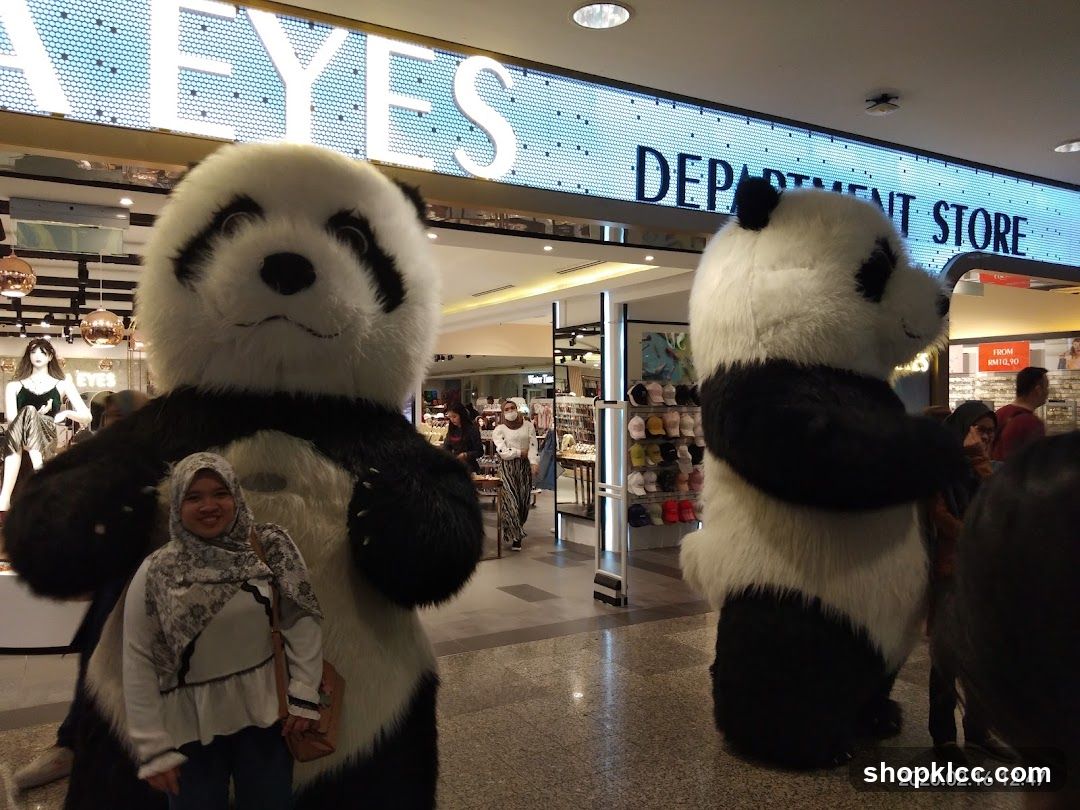 Panda Mascots in Mall