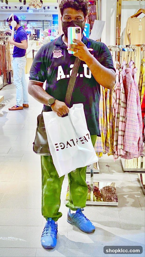 Shopping in a clothing store