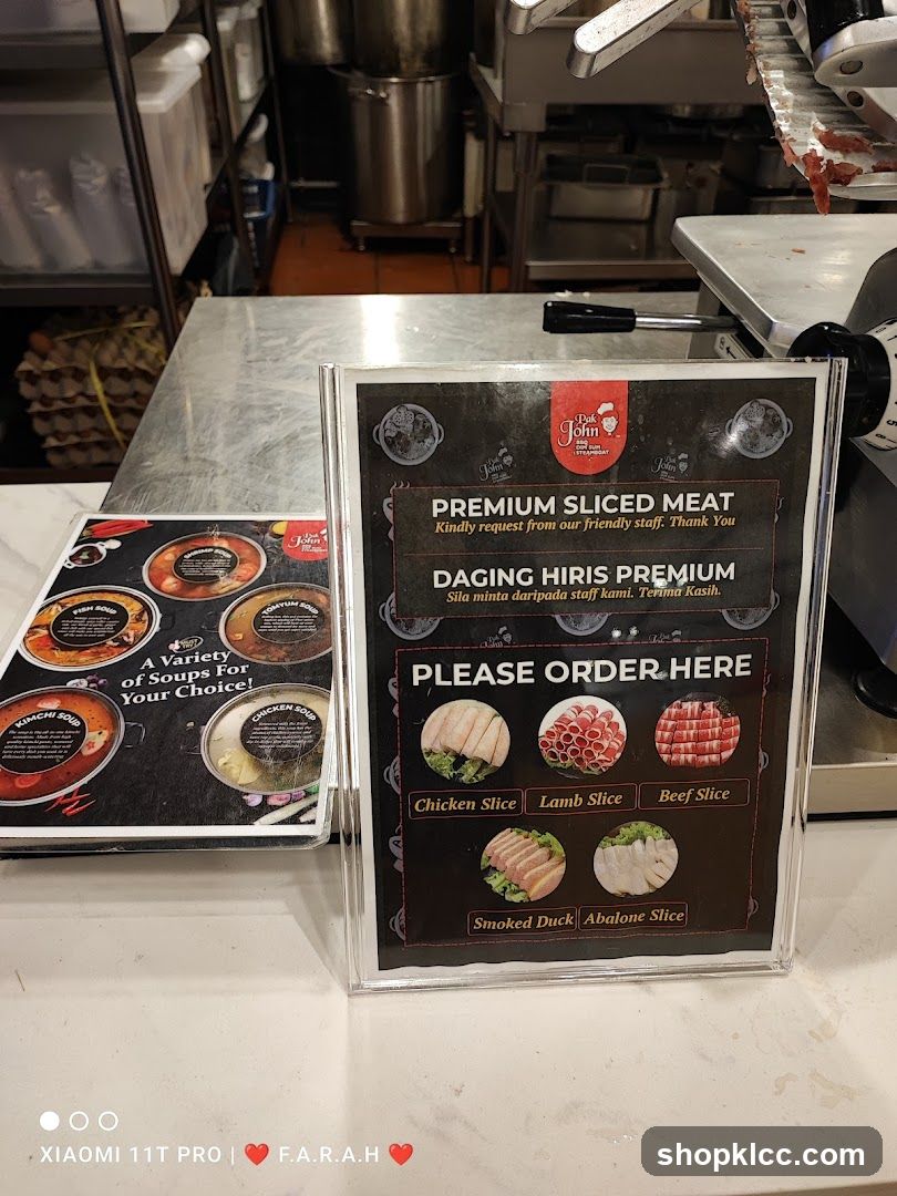 Premium Sliced Meat Menu