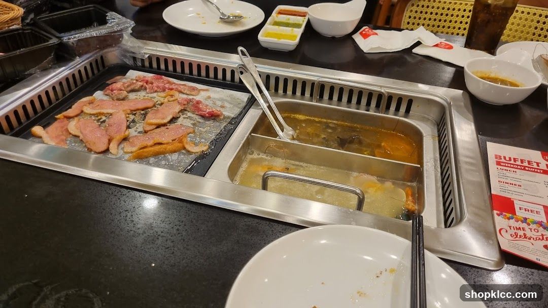 Buffet Table with Grilling Station
