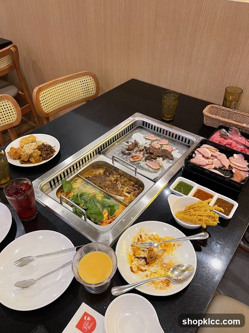 Table with Hot Pot and Grill