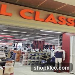 Interior of a retail store with signage above entrance