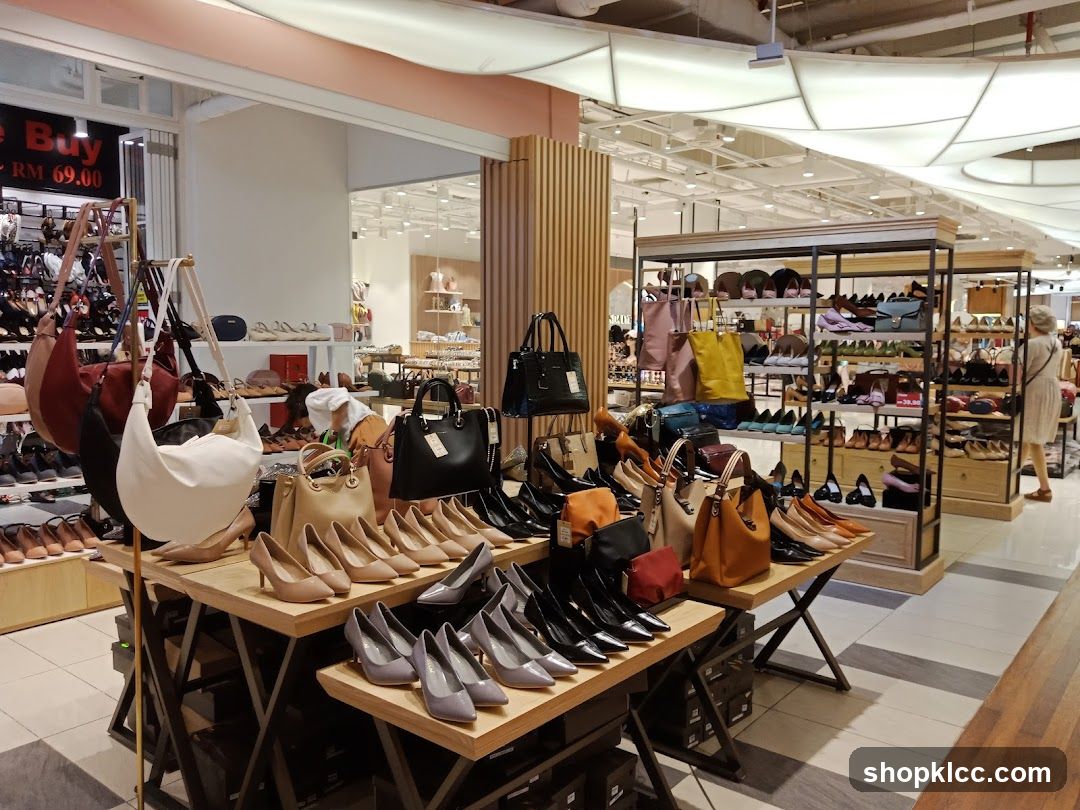 Shoe and Handbag Display in Retail Store