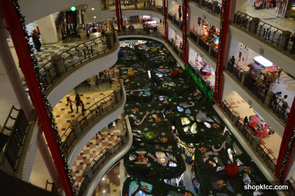 Mall Interior with Christmas Decorations