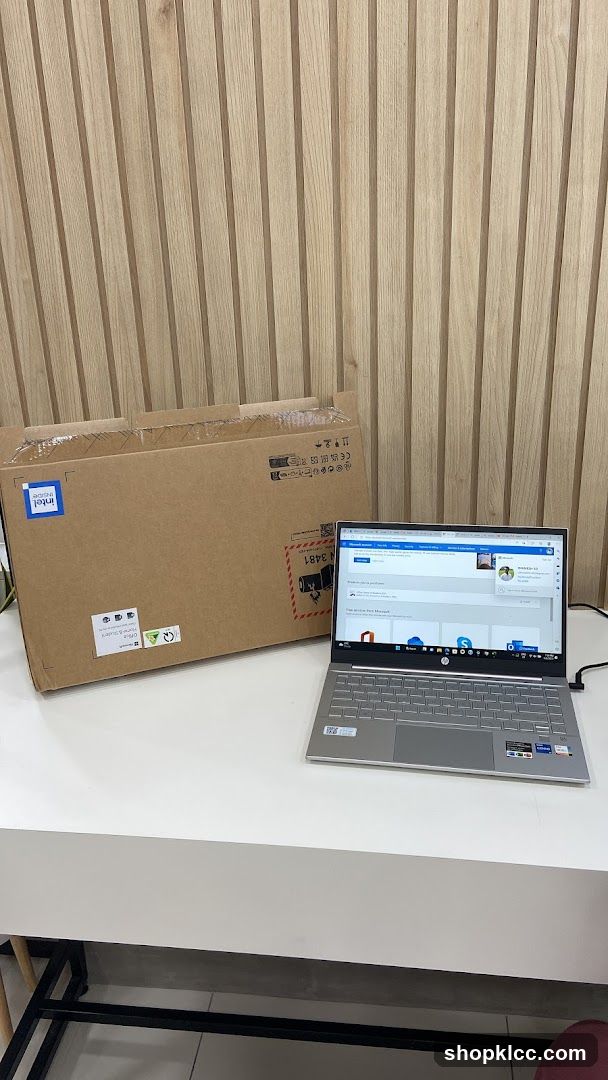 Laptop and Box on Table