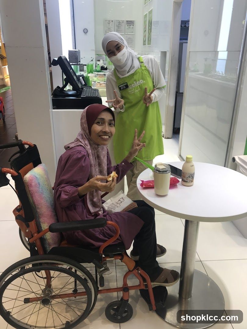 Customer and Staff at Yogurt Shop